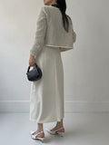 Fence color matching tweed crop cardigan