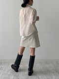 Organza Mock Neck See-Through Blouse