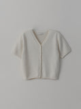 [Premium] Whole Garment Tarde Short Sleeve Knit Cardigan