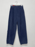 Banding corduroy long wide pants