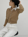 Cash Cable V-neck Knit