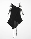 UNBAL DRAPE SLEEVELESS TOP