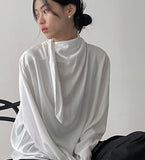 High Neck One Tie Blouse