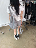 EYELET DRAPE SKIRT PANTS