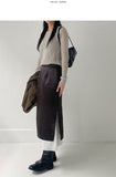 Double layered satin long skirt