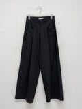 Ariel Cotton Pin-Tuck Wide Pants