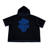 Enough Hooded Half Knit