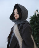 Odd knit hood muffler