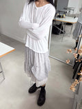 CHECK SHIRRING LAYERED SKIRT