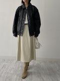 Edison Leather Overfit Blouson Jumper