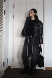 Track two-line denim pants