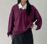 Greek V-neck Loose Fit Sweatshirt