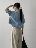 Breeze Denim Crop Shirt