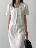 [Long ver.] Lapre tweed long skirt