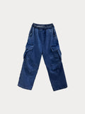 Venti semi-wide denim cargo pants