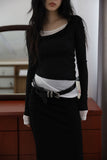 Fake double slim tee