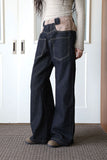 Raccoon color matching wide denim