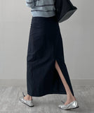 Nylon H-line Long Skirt