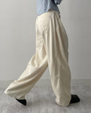 744 Tencel pleated wide pants