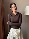 CURVED HEM CROP HOODIE