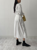 [Setup Available] Pin Pleated Long Skirt