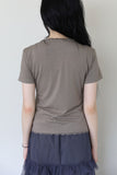 Medi lace button tee