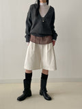 Deep V-Neck Loose Fit Knit
