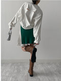 Back Slit Loose Fit Crop Sweatshirt