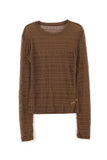 Ari Wrinkle See-Through Long Sleeve Tee