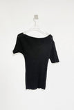 unbalance neck knit top