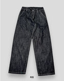 Pauline denim one-tuck wide pants