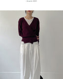 Rutting Wrap Unbalanced Knit Cardigan