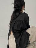 Marine Backslit See-Through Overfit Shirt