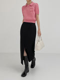 Puff wool short sleeve knit
