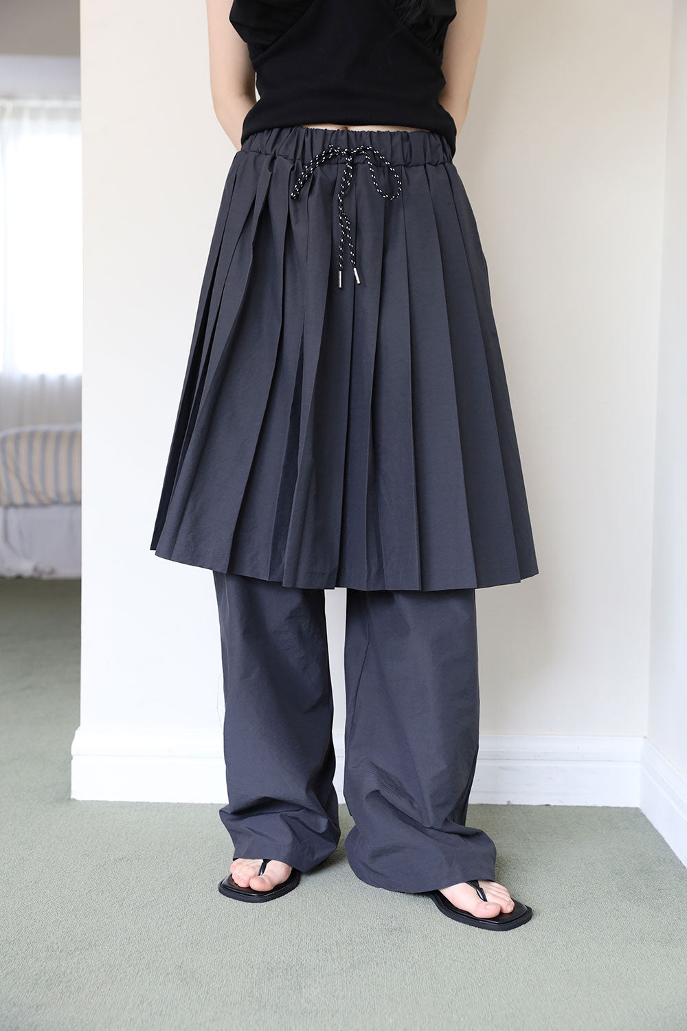【COLOR iN ID】Aco Pleats Nylon Banding Pants COLOR iN ID(カラーインアイディー) - アコプリーツナイロン