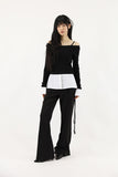 Shirt Layered Off Shoulder Tee