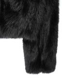 BLACK FUR CROP JACKET
