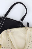 Nylon studded shoulder bag
