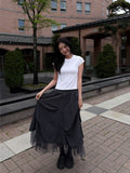 DOUBLE LAYERED MESH SKIRT