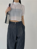 Haze Chiffon Tie Crop Blouse