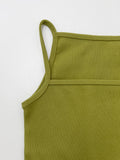 Boat Neck Square Ribbed Sleeveless