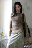 Pigment washing ribbed sleeveless