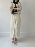 Fence color matching tweed crop cardigan