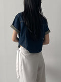 Kota Denim Crop Shirt Jacket