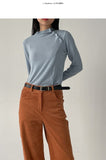 [T-shirt ver.] Doi Unbalanced Button Polar T-shirt