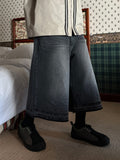 Cut Washed Bermuda Denim