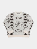 Cloud brush graphic knit