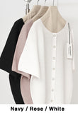 [Premium] Whole Garment Cassia Linen Short Sleeve Cardigan