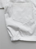 Epee Two-Way Zip-Up Crop Shirt