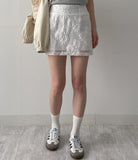 Jacquard Flower Mini Skirt